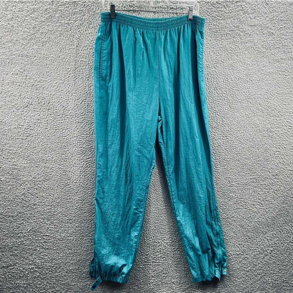 Columbia Womens Jogger Pants L Teal Gorpcore Elastic Waist Hiking Outdoor Retro